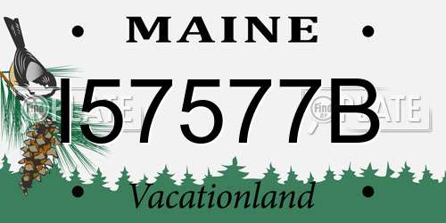 I57577B Maine License Plate