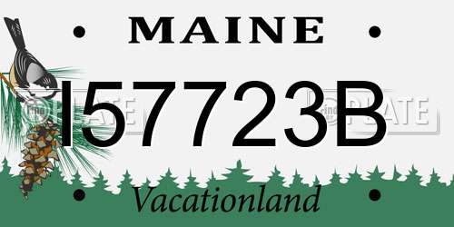 I57723B Maine License Plate
