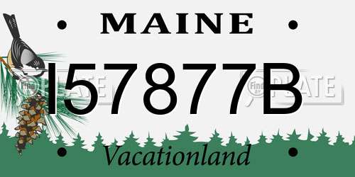 I57877B Maine License Plate