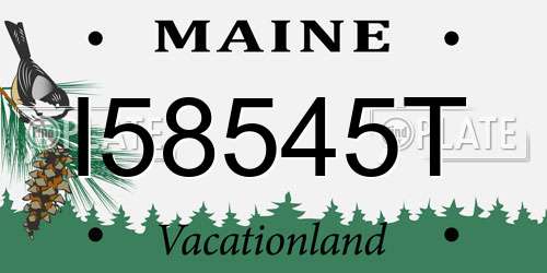 I58545T Maine License Plate