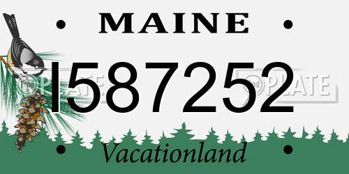 I587252 Maine License Plate