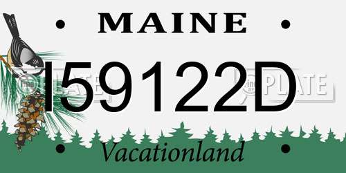 I59122D Maine License Plate