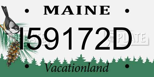 I59172D Maine License Plate