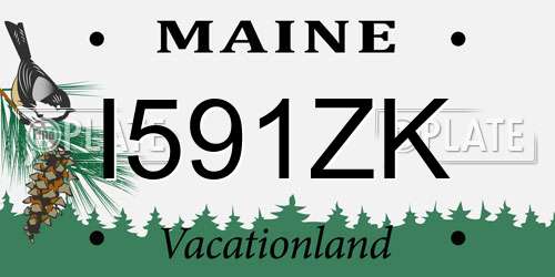 I591ZK Maine License Plate