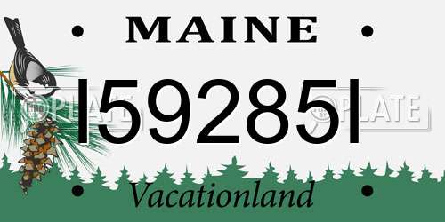 I59285I Maine License Plate