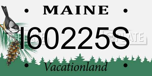I60225S Maine License Plate