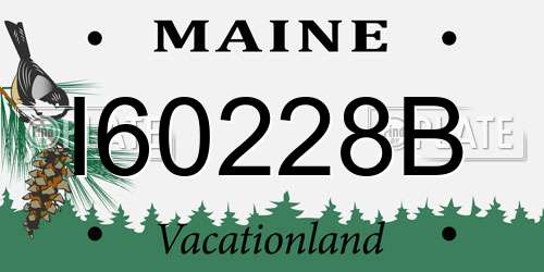 I60228B Maine License Plate