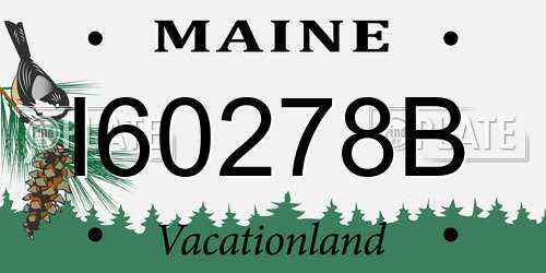 I60278B Maine License Plate