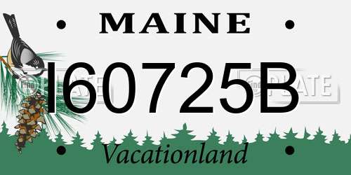 I60725B Maine License Plate