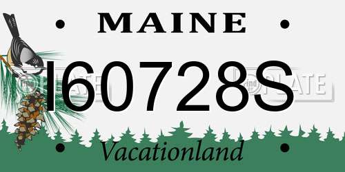 I60728S Maine License Plate