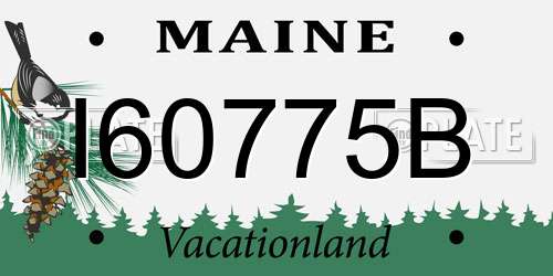 I60775B Maine License Plate