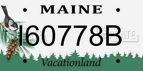 I60778B Maine License Plate