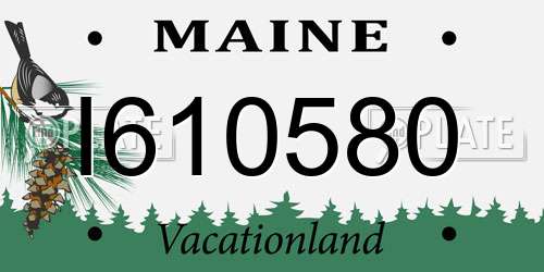 I610580 Maine License Plate