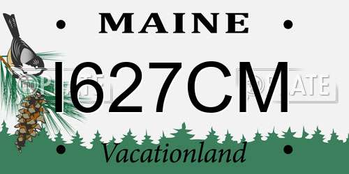 I627CM Maine License Plate