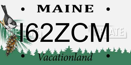 I62ZCM Maine License Plate