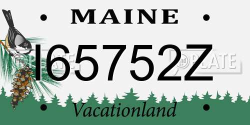 I65752Z Maine License Plate
