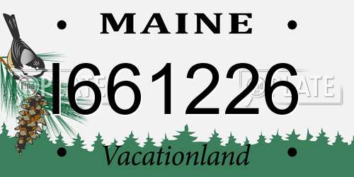 I661226 Maine License Plate