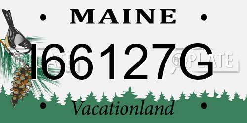I66127G Maine License Plate