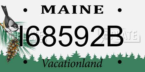 I68592B Maine License Plate