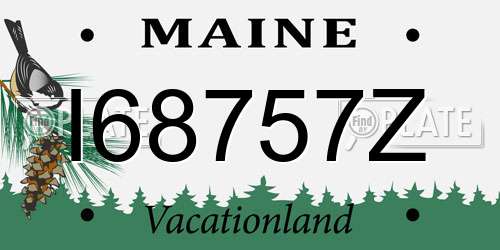 I68757Z Maine License Plate