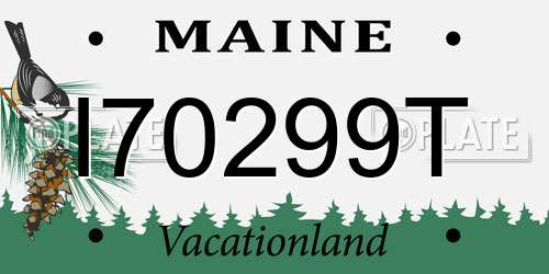 I70299T Maine License Plate