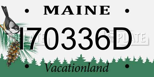 I70336D Maine License Plate