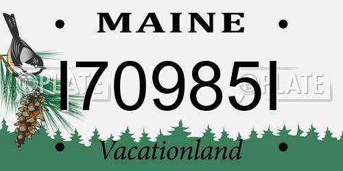 I70985I Maine License Plate
