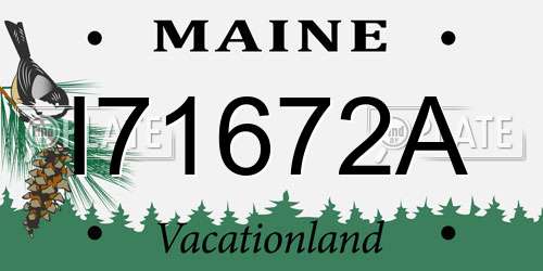 I71672A Maine License Plate