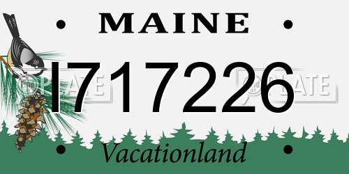 I717226 Maine License Plate