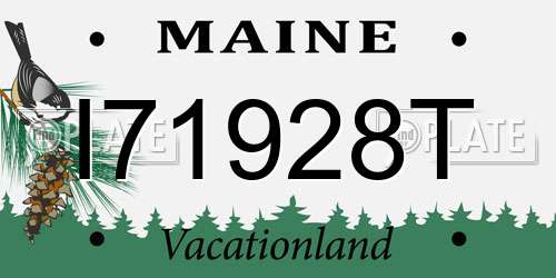 I71928T Maine License Plate