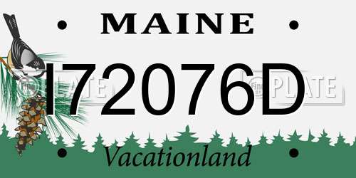 I72076D Maine License Plate