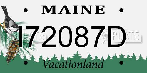 I72087D Maine License Plate