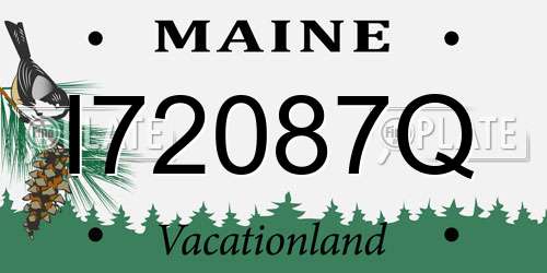 I72087Q Maine License Plate