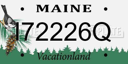 I72226Q Maine License Plate