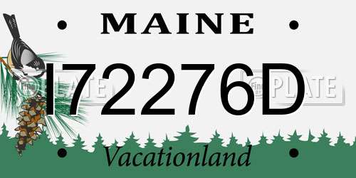 I72276D Maine License Plate