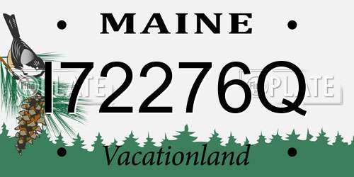 I72276Q Maine License Plate