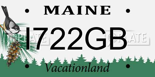 I722GB Maine License Plate