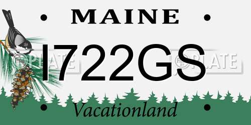 I722GS Maine License Plate
