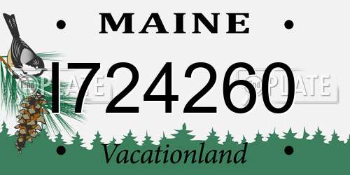 I724260 Maine License Plate