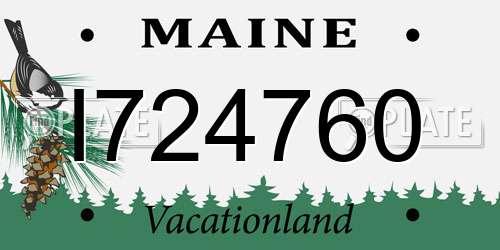 I724760 Maine License Plate