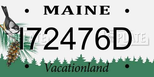 I72476D Maine License Plate