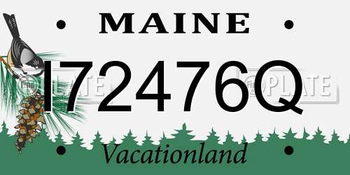 I72476Q Maine License Plate