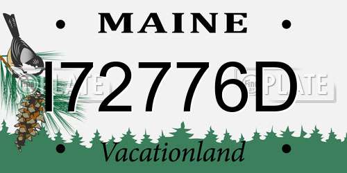 I72776D Maine License Plate
