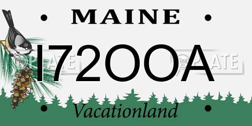 I72OOA Maine License Plate