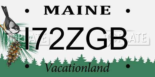 I72ZGB Maine License Plate