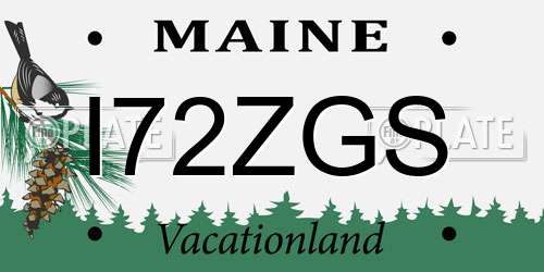 I72ZGS Maine License Plate