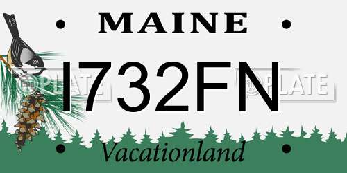 I732FN Maine License Plate