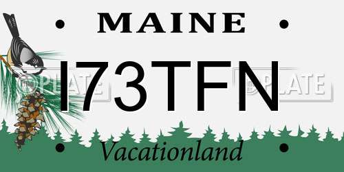 I73TFN Maine License Plate