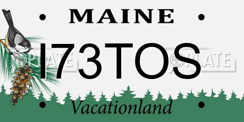 I73TOS Maine License Plate