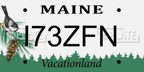 I73ZFN Maine License Plate